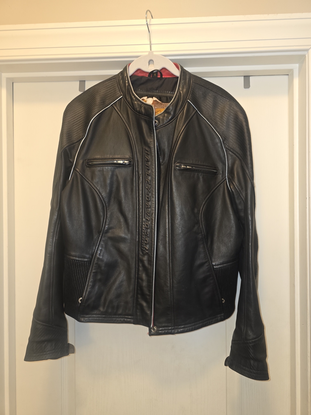 Harley-Davidson Black Leather Motorcycle Jacket L|W ~ EUC!